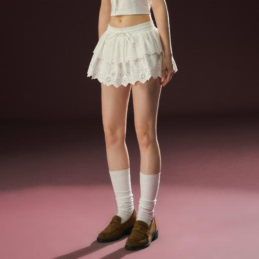 Ariseism 美式复古白色蛋糕裙半身裙女夏季新款短裙子 商品图2
