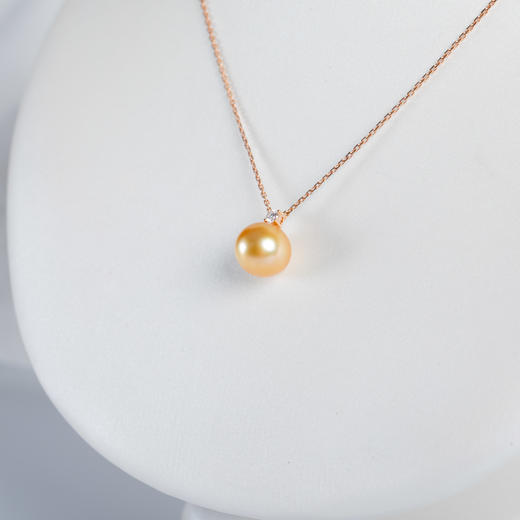 ⁶孤品：【南洋金珍珠】18K金钻石吊坠，10.5MM，编号DZS17，送银链，出证书，48小时鉴赏期——SS06-CR-YMZZ【HOT】 商品图1
