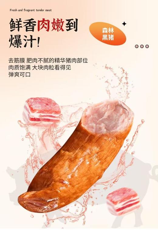 别瞅了！就是400天溜达猪，无科技无狠活儿的地道哈尔滨黑猪肉红肠 商品图2