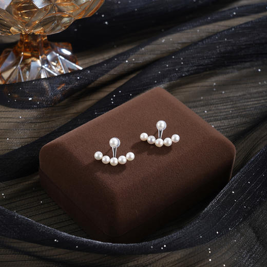 子佩集【月神洛里】银S925珍珠惜王妃耳钉【MLEH039】一字排珠2602 商品图1