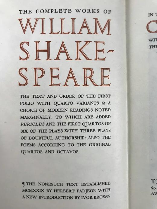 NonesuchPress限量版 1953年 莎士比亚全集（全4卷） 精装大32开带书匣 商品图2