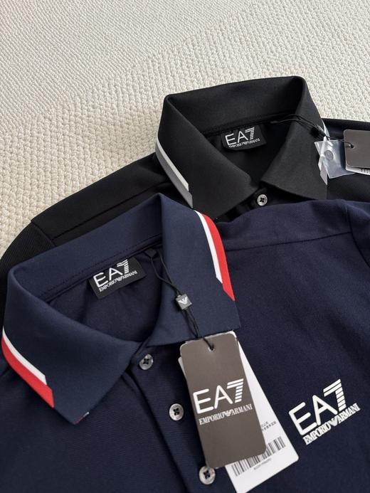 EA7阿玛尼高端男士翻领撞色商务休闲纯色POLO衫 商品图3