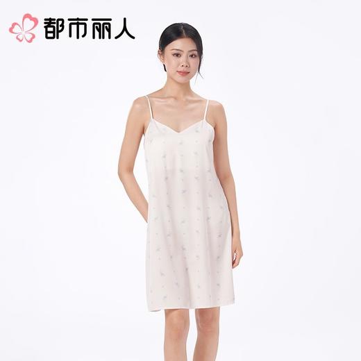都市丽人睡衣女士睡衣薄家居服冰雪丝印花睡衣女士丝质吊带裙女装睡裙LHC6B7 商品图1