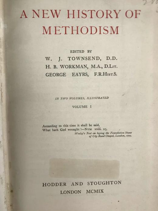 1909年 卫理公会新史（全2卷） 数十幅插图 精装18开 商品图3