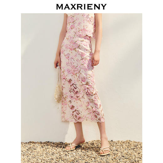 【宋雨琦同款】MAXRIENY花漾千金半裙立体绣花精致浪漫蕾丝半身裙(货号:MC86SK019) 商品图2