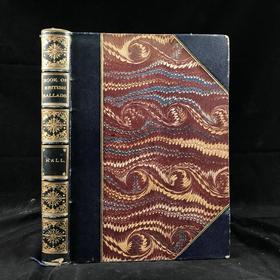 工坊特装本！1842年 英国民谣集 约百余幅版画插图 真皮精装16开