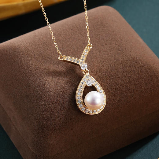 子佩集【‌永恒之约】银S925珍珠惜王妃套链项链【MLTL045】镀金水滴2602 商品图0