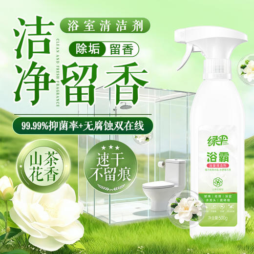 绿伞浴霸强力去污浴霸清洁剂快速溶解污渍家用宿舍母婴山茶花香 商品图3