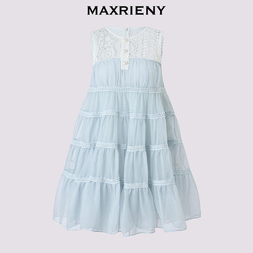 MAXRIENY26华丽浪漫感背心连衣裙伞摆a字娃娃裙公主裙子蓝色(货号:MF80DR002) 商品图4