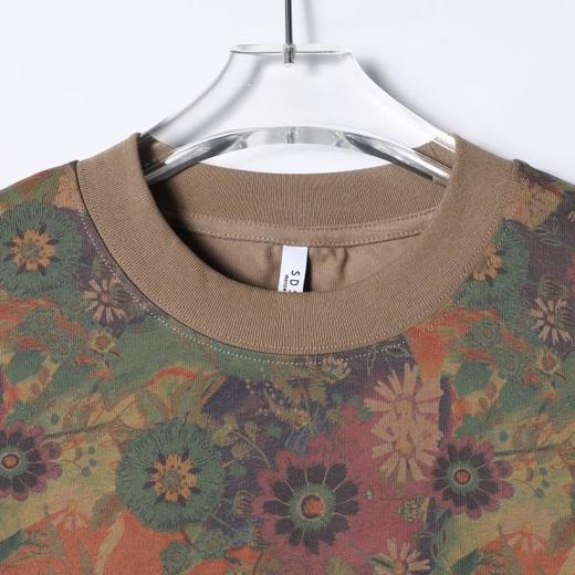 SDSA男装2026新款高贵轻奢小众设计彩色满印花卉圆领短袖T恤百搭 商品图1