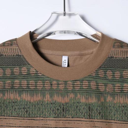 SDSA男装2026新款轻奢美式复古民族风撞色圆领短袖T恤百搭上衣 商品图1