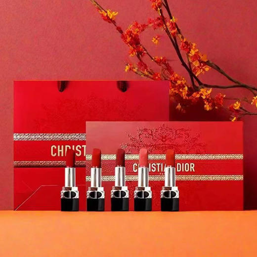 【香港免税店🇭🇰·送礼袋】DIOR迪奥龙年新春限定烈焰蓝金口红五件套1.5g*5只礼盒装「#999丝绒+#720丝绒+#777丝绒+#772丝绒+#840丝绒」·香港直邮 商品图3