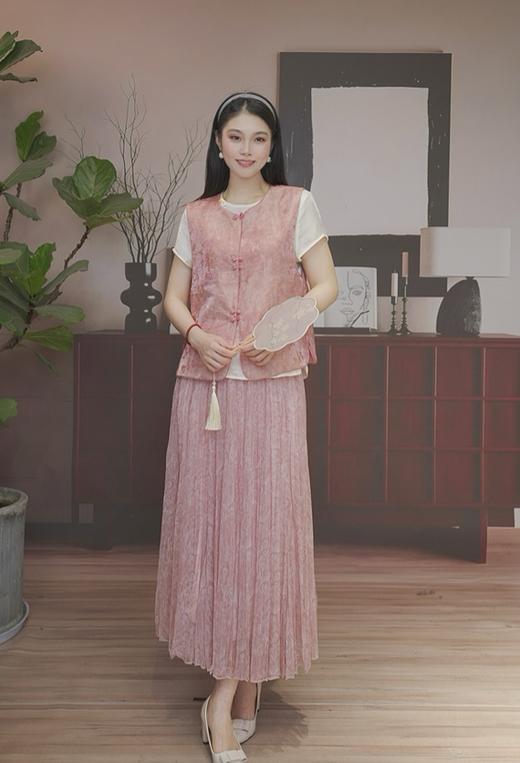 司歌国风穿搭提花马甲真丝上衣复古优雅T93G8008 商品图1