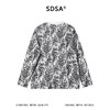 SDSA男装2026新款高贵轻奢潮牌透气撞色植绒花卉设计圆领长袖T恤 商品缩略图4