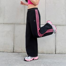 Adidas阿迪达斯DANCE WOVEN PANT 三条纹舞动系列凉感宽松运动休闲香蕉裤扭扭裤KR7598