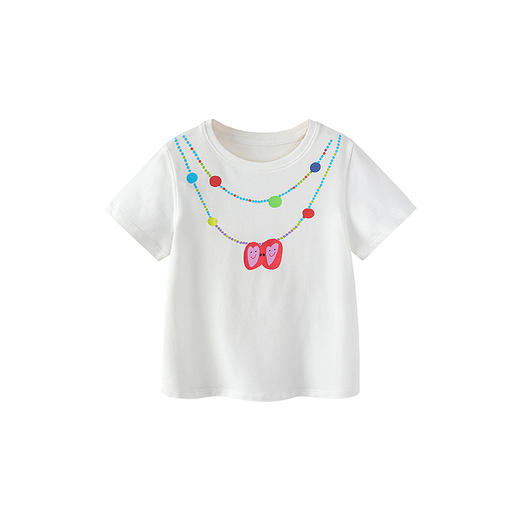 迷你巴拉巴拉女童短袖T恤吸湿速干凉感透气项链图案上衣26夏新款 商品图4