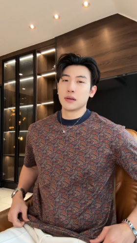 26T212SDSA男装2026新款高贵轻奢时尚撞色满印设计短袖T恤百搭时尚上衣