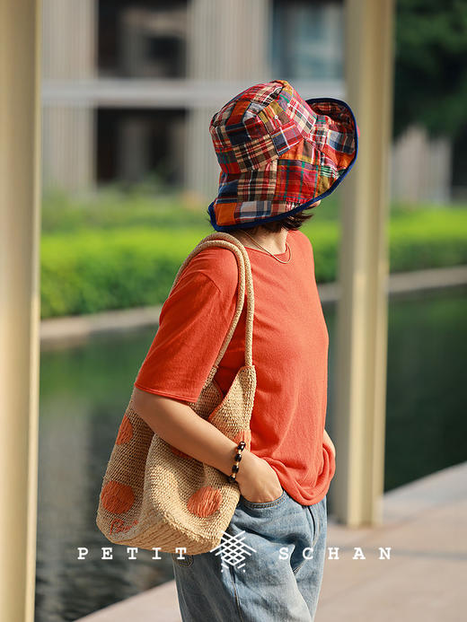 PETIT SCHAN小闪 #097 Flaw in perfection 天衣有缝  手工拼接印度棉百家布大檐渔夫帽 商品图2