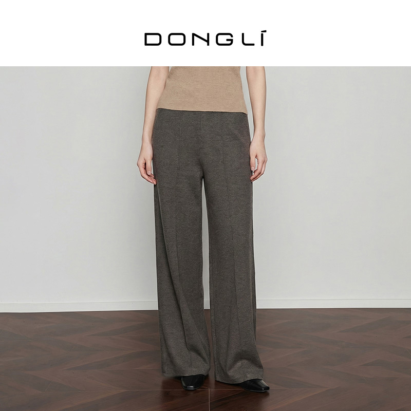 东黎 • 复苏的呼吸  毛绒女士舒适百搭阔腿裤 6009