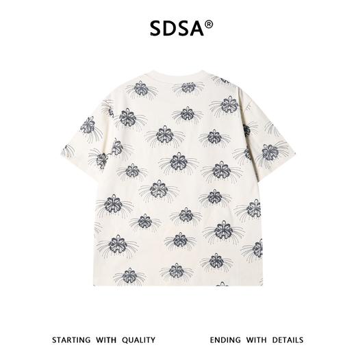 SDSA男装2026新款高贵轻奢潮牌扎染撞色满印花卉圆领短袖T恤百搭 商品图4