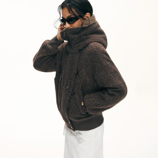 Ariseism黑标 设计感加厚羊羔毛棉服外套冬季新款 商品图2