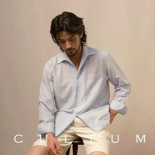 【lyyk-F6901】男子复古一片领设计亚麻长袖衬衫！！ 商品图0