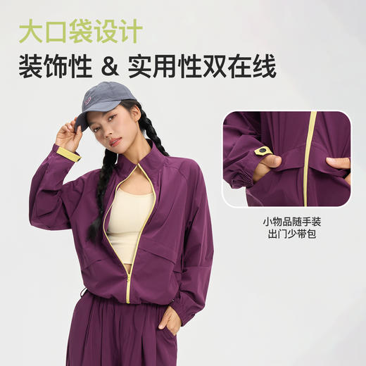 Leorrey/乐透气轻薄舒弹休闲户外骑行立领撞色拉链运动瑜伽外套WT1561 商品图3