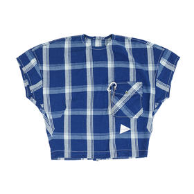 and wander indigo check pullover 女装透气抗皱机能性短袖上衣