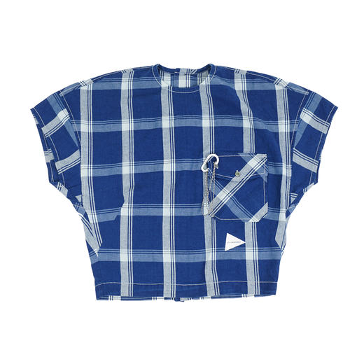 and wander indigo check pullover 女装透气抗皱机能性短袖上衣 商品图0