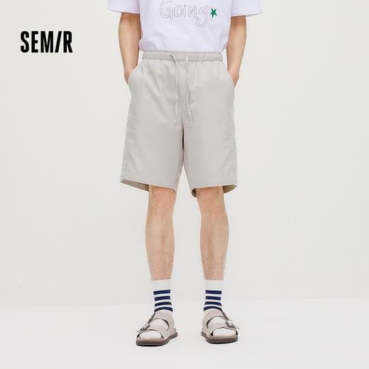 森马休闲裤男夏季橡筋抽绳腰头短裤2026新款宽松直筒裤子舒适自在 商品图1