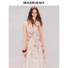 【粉彩风】MAXRIENY浪漫度假风晕染碎花收腰吊带天丝连衣裙26夏法式(货号:MS80DR048) 商品缩略图3