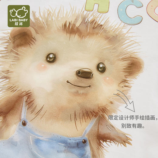 拉比童衣夏刺猬圆领上衣米白j6LZBC100428 商品图3