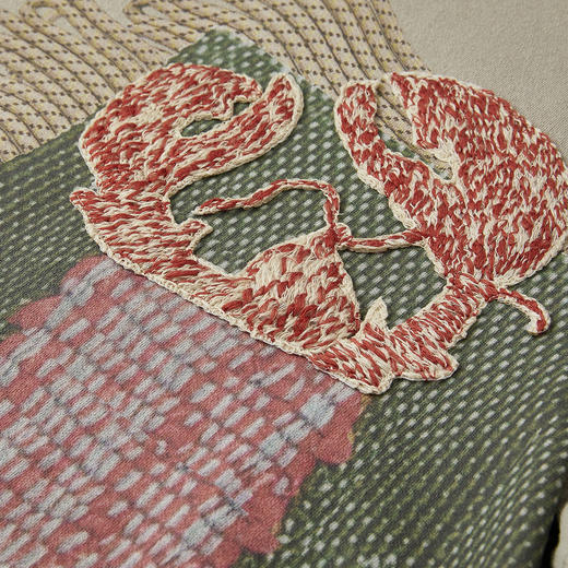 谜底印花连衣裙短袖2026年夏季新品下摆轻盈捏褶T恤裙女262ML0678 商品图3