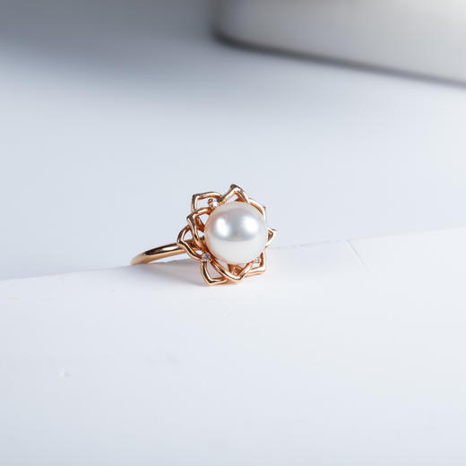 ⁶孤品：【akoya珍珠】钻石18K金戒指，8-8.5MM，编号JZG84，指圈11#，48小时鉴赏期——SS06-CR-YMZZ【HOT】 商品图0