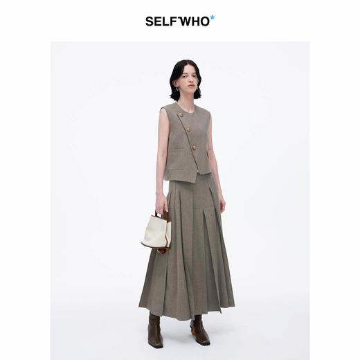 [沈月同款]SELFWHO不规则背心马甲女春季新款通勤高级感马夹套装 商品图2
