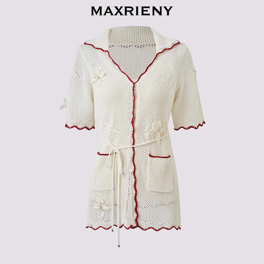 【宋茜同款】MAXRIENY玉兰针织套装度假风毛织外套内搭套装两件套(货号:MC86JA251) 商品图4