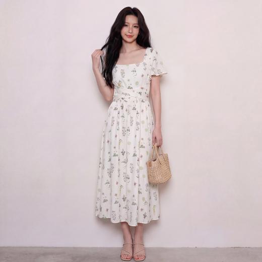 奢姿大码女装2026夏季减龄碎花方领连衣裙胖妹妹甜美风时尚裙子9962860143 商品图1