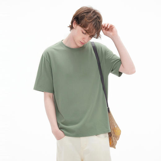 gxgjeans男装  【100%棉】多色基础打底圆领纯色舒适柔软短袖T恤男生上衣 26夏新品 商品图2