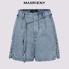 【商场同款】MAXRIENY浮雕肌理感小a显瘦浅牛仔蓝短裤女2025夏款(货号:MC86PA263) 商品缩略图4