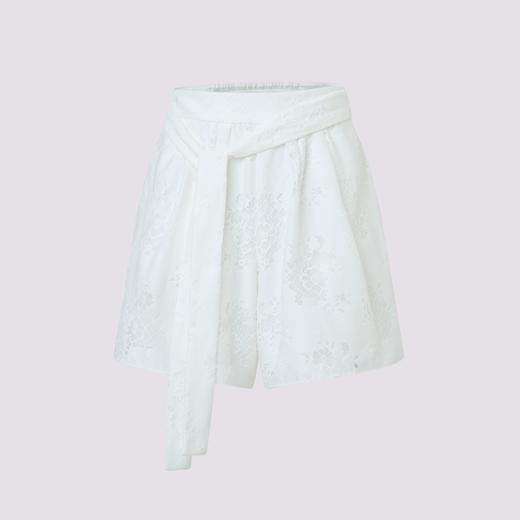 MAXRIENY波嬉风镂空烧花A字短裤26春夏白色高腰显瘦阔腿裤子女(货号:MF80PA001) 商品图4