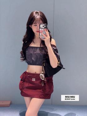 缪缪 26SS春夏新款 府绸质感迷你工装半身裙（MM）