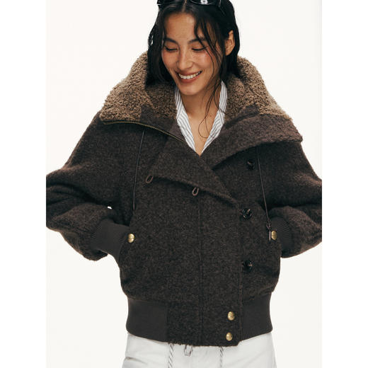 Ariseism黑标 设计感加厚羊羔毛棉服外套冬季新款 商品图3