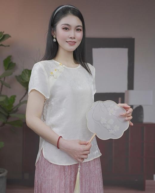 司歌国风穿搭真丝上衣T93G8072 商品图0