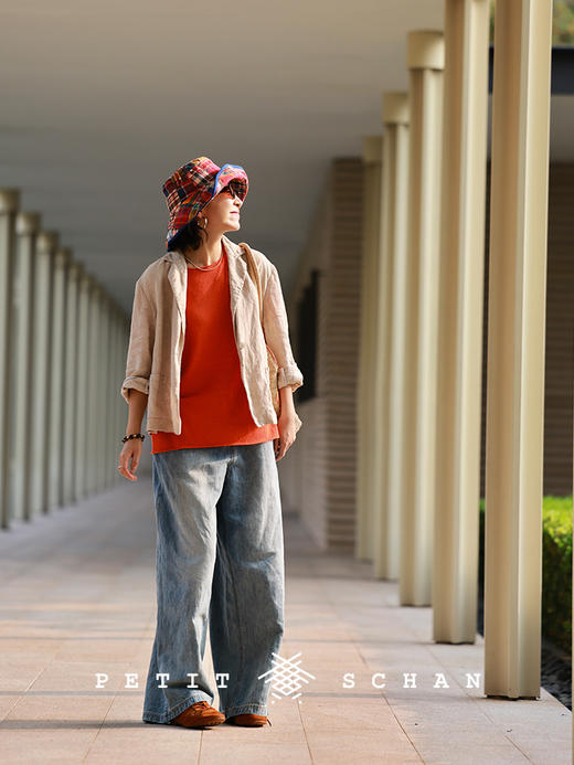 Petit Schan小闪 CLO#1087 Rain-washed woods 雨后树林 意大利EMiroglio亚麻混纺圆领针织衫T恤 商品图5