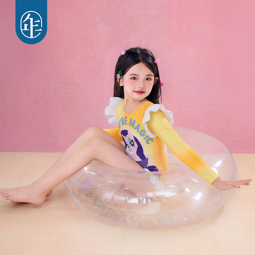 小马宝莉联名年衣童装长袖泳衣夏季新款儿童女孩卡通防晒连体泳装 商品图0