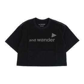 and wander Ref T (W)女装短款反光LOGO圆领短袖T恤
