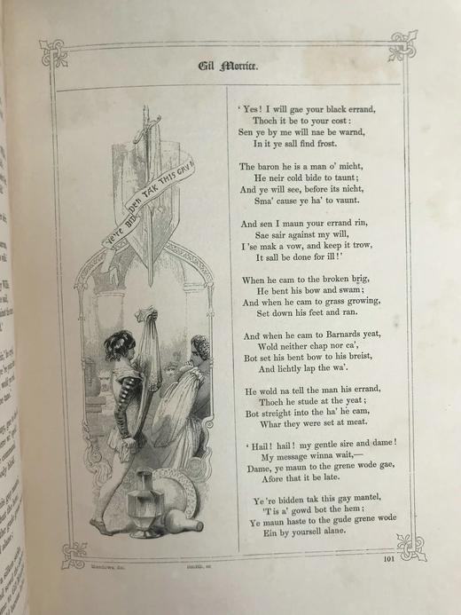 工坊特装本！1842年 英国民谣集 约百余幅版画插图 真皮精装16开 商品图4