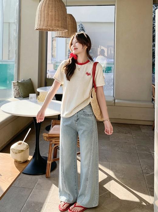 <曾小咸推荐>  烫钻牛仔阔腿裤 日常159！！ 活动价109！！【预售款，预计3-15天发货】 商品图2