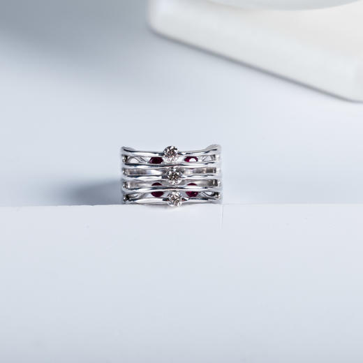 ⁶孤品：【红宝石】18K白金钻石红宝石设计戒指 ,JZG90，指圈16#，48小时鉴赏期——SS06-CR-YMZZ【HOT】 商品图1