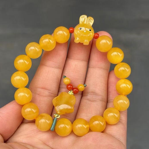 【青山特惠】10mm精品原矿俄料满蜜鸡油黄蜜蜡手串 13.7克 m78 商品图3